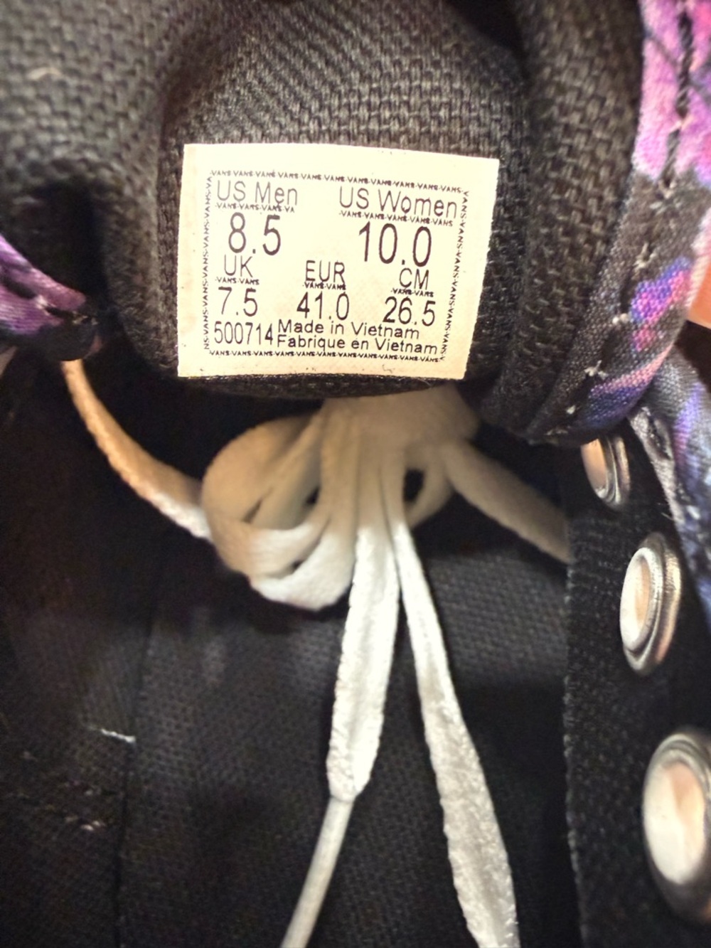 NIB Vans Warped Floral Shoes Size 10 - Picture 4 of 6